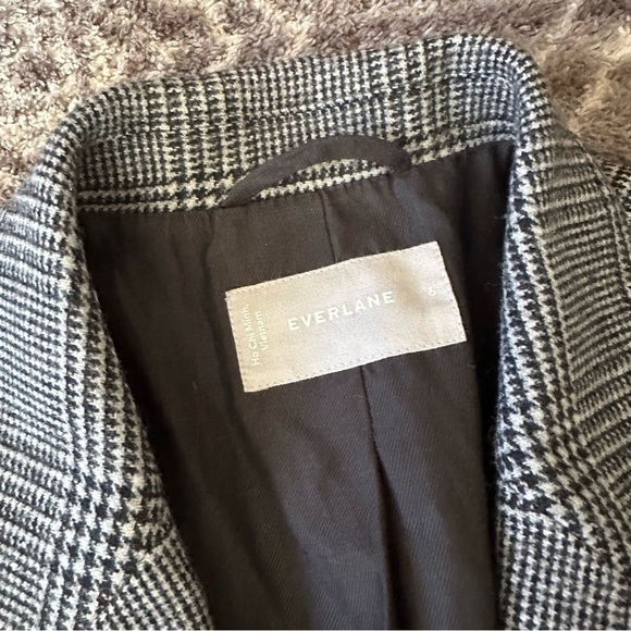 Everlane The Oversized Blazer In Italian Wool Herringbone Plaid Size 6 - Picture 5 of 11